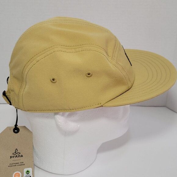 Prana Foothills Flat Brim Hat UPF 50 Tan Adjustable Unisex Logo Packable NEW - Picture 9 of 16